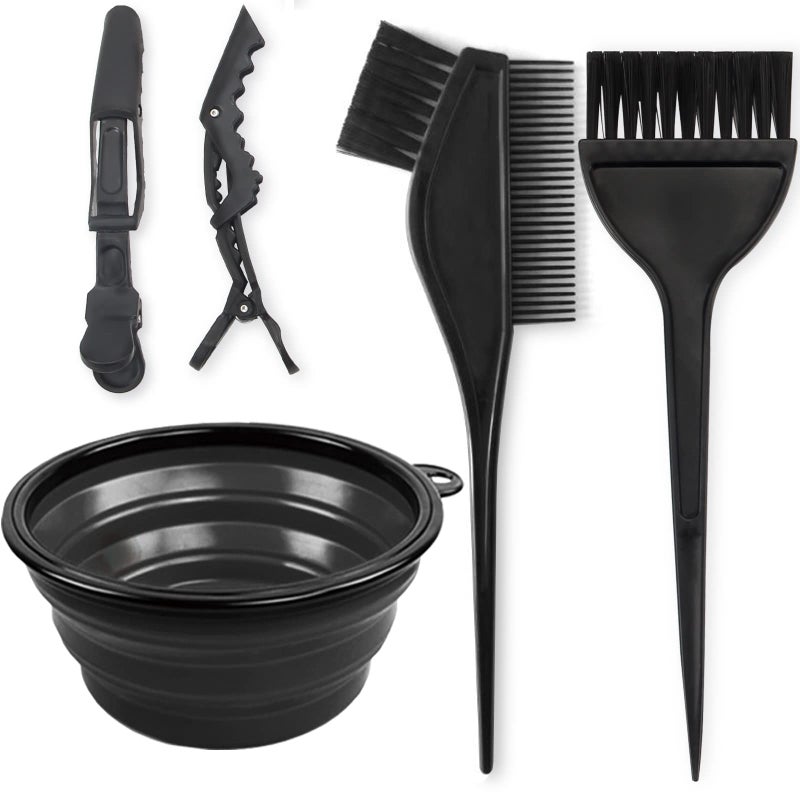 Yexixsr 5Pcs Professional Salon Hair Coloring Dyeing Kit, Hair Bleach Dit Hair Coloring Products with Hair Dye Brush, Hair Color Bowl, Hair Clips - Image 1
